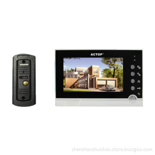 Wired digital night vision 7-inch color screen video door phone monitoring system for villa